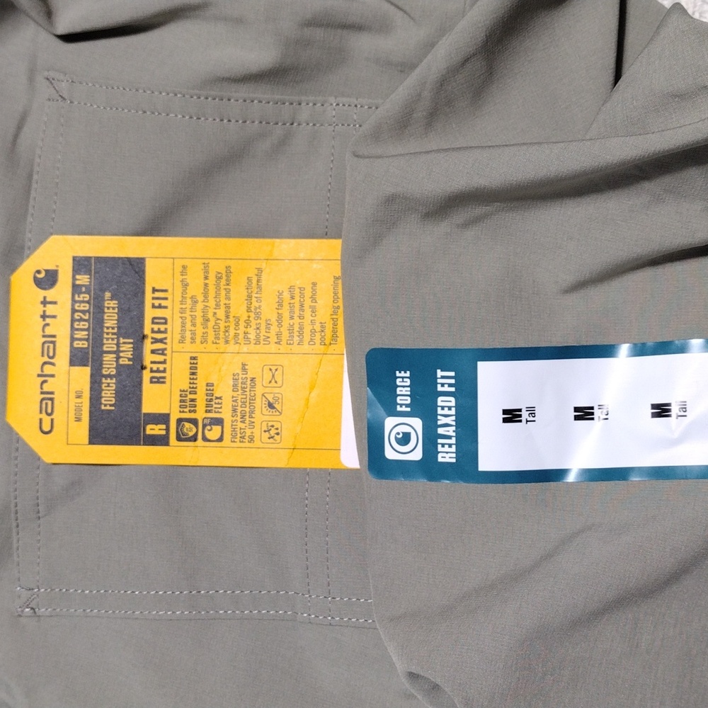 NWT Carhartt Force Sun Defender Pant Mens Size Medium Tall Relaxed Fit - Picture 4 of 10